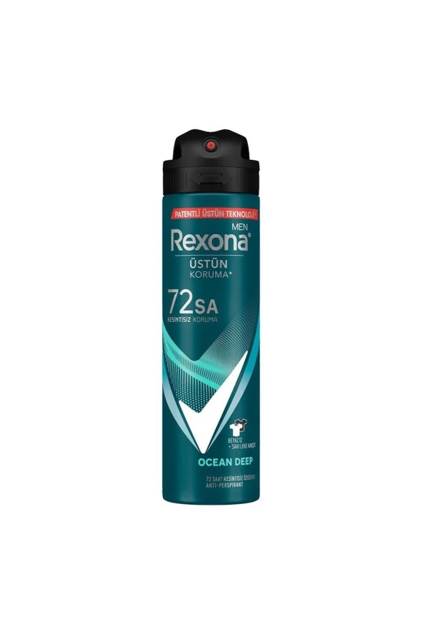 Rexona   Men Erkek Sprey Deodorant Invisible Ocean Deep 72 Saat Kesintisiz Üstün Koruma 150 ml