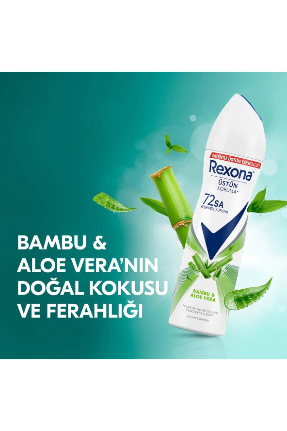 Rexona   Kadın Sprey Deodorant Bambu & Aloe Vera 72 Saat Kesintisiz Üstün Koruma 150 ml X3 - 5