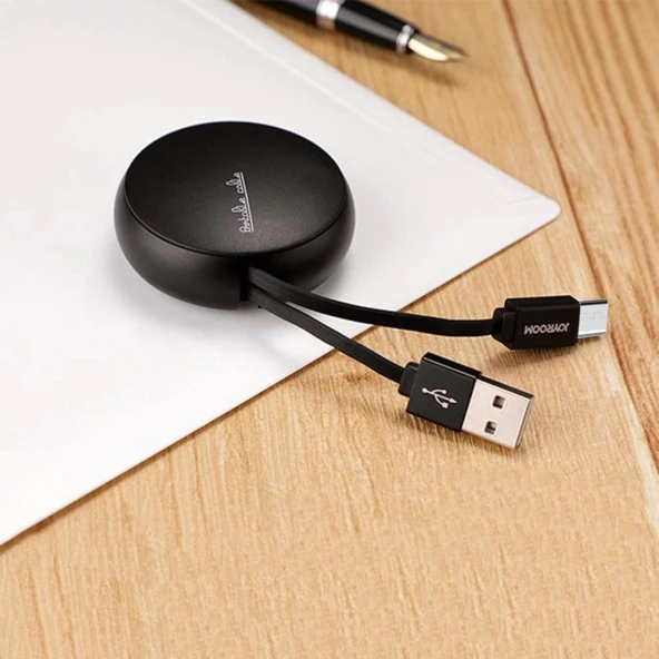 Joyroom S-M346 Uzatılabilir Mikro Hızlı Şarj ve Data Kablosu Siyah - Resim 2