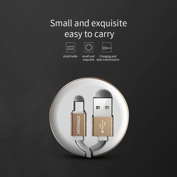 Joyroom S-M346 Uzatılabilir Mikro Hızlı Şarj ve Data Kablosu Beyaz - Resim 3
