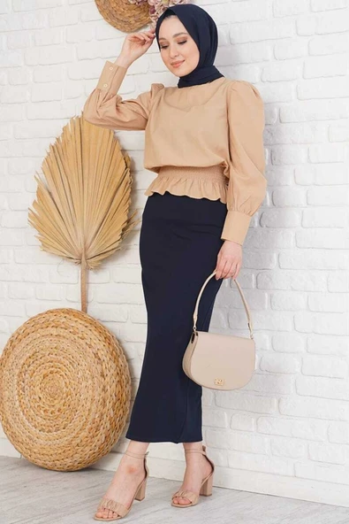 Kadın Kalem Etek Krem ürün görseli