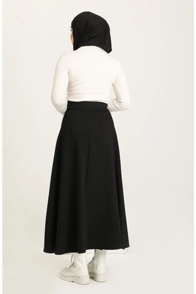 Kadın Kloş Etek Siyah - Resim 3