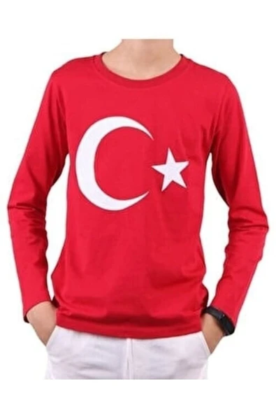 Ayyıldız Uzun Kollu Kırmızı T-shirt ürün görseli