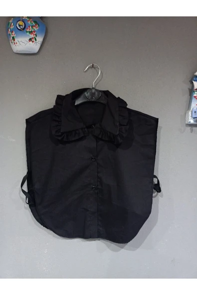 Kadın Fırfır Detay Özel Tasarım Yakalık Yaka İçlik Boyunluk Yarım Gömlek - 2