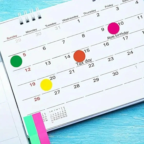 Tanex Mıx Color Ofis Etiketi 13mm 5-Renk 5.yaprak (350 Etiket) - Resim 3