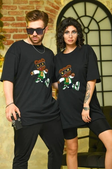 Sevgili Kombini Çift Unicex Ovarsize Peluşlu Siyah ürün görseli