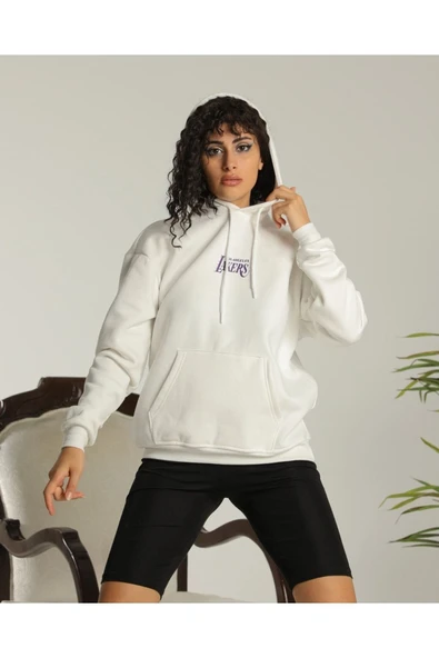 Sevgili Kombini Çift Unisex Oversize Baskılı Sweatshirt Beyaz - 3
