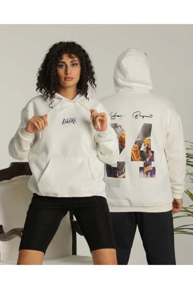 Sevgili Kombini Çift Unisex Oversize Baskılı Sweatshirt Beyaz - 1