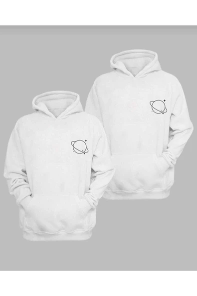 Sevgili Kombini Çift Unisex Iki Iplik Sweatshirt Beyaz ürün görseli