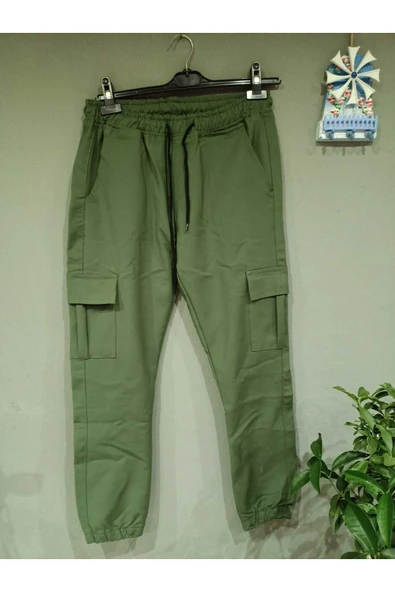 Unisex Kargo Cep Pantolon Yeşil - Resim 2