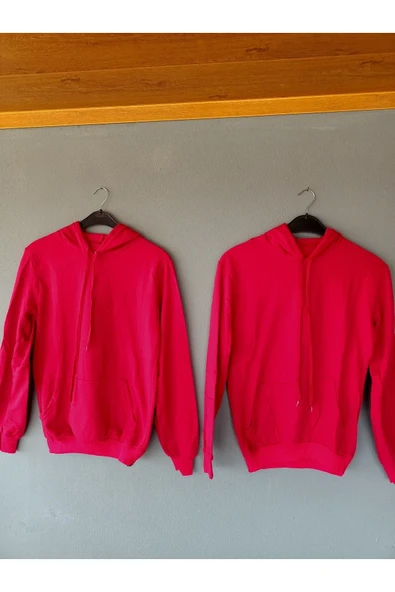 Sevgili Kombini Unisex Kanguru Cepli Sweatshirt Kırmızı - 1