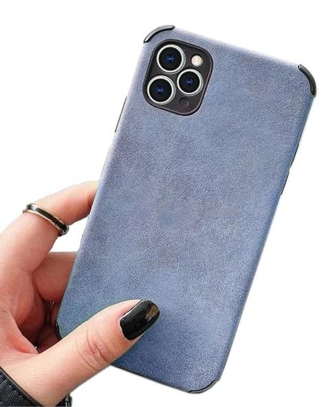 iPhone 11 Pro Max Köşe Korumalı Antik Deri Telefon Kılıfı - Resim 2