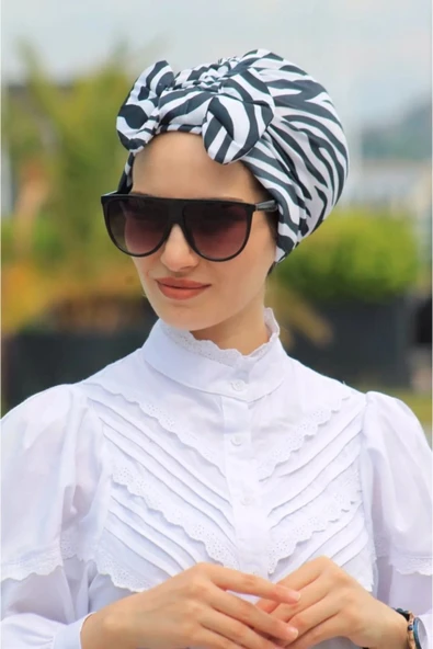 Kadın Zebra Fiyonklu Bone - Resim 2