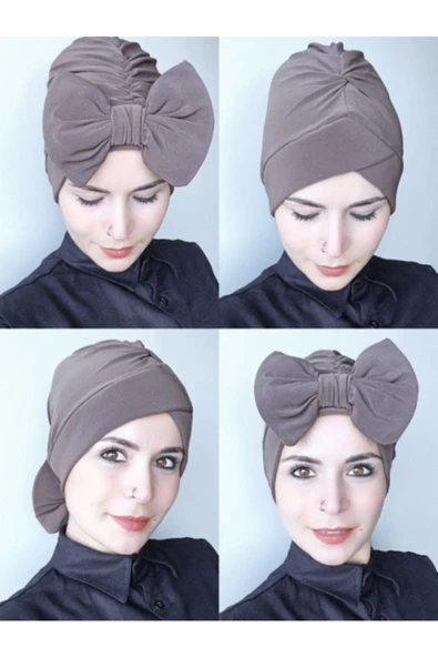 Kadın Siyah Fiyonklu Çift Taraflım Bone ürün görseli