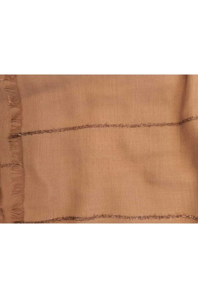 Kadın Tesettür Sim Şeritli Pamuklu Şal - Resim 2