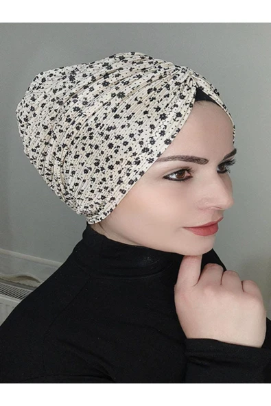 Kadın Trend Büzgülü Bone Krem ürün görseli