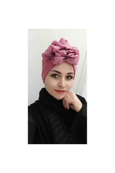 Kadın Tesettür Taş Detaylı Çift Taraflı Bone Mor ürün görseli