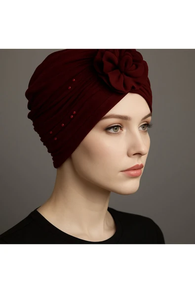 Inci Detay Drapeli Bone Bordo ürün görseli