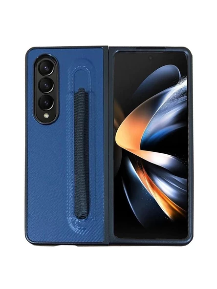 Samsung Z Fold 3 Ön-Arka Standlı Kalemli Kılıf - Resim 3
