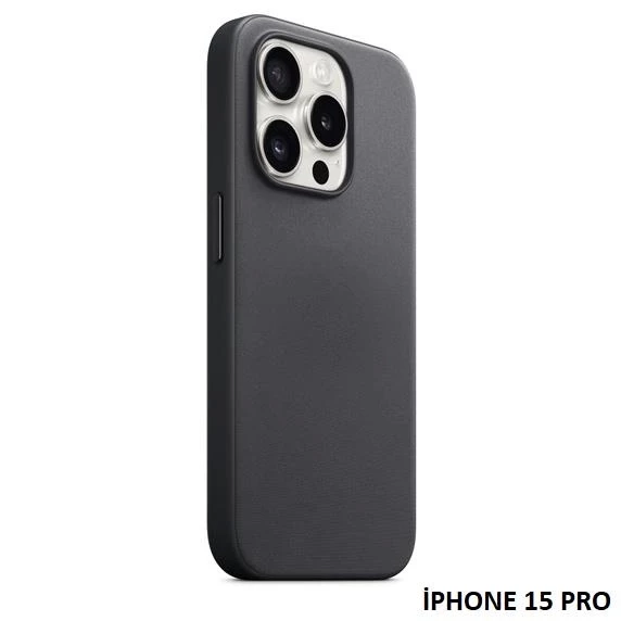 iPhone 15 Pro için MagSafe özellikli Mikro Dokuma Kılıf - Resim 5