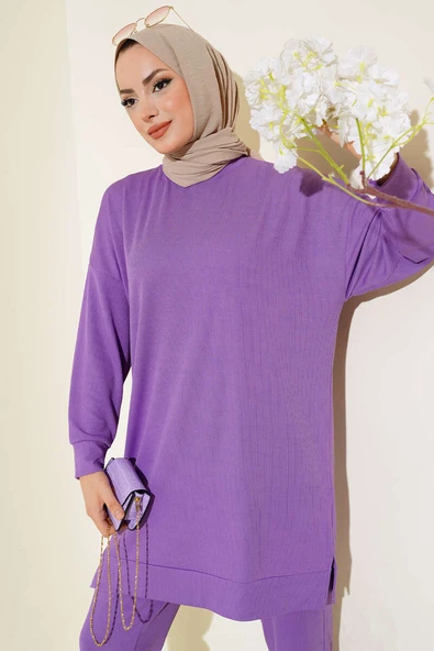 Fitilli İkili Takım Lila - Resim 2