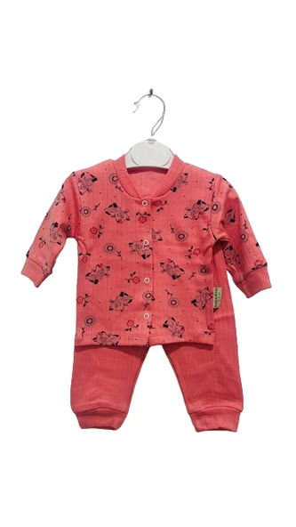 uğurböceğiçocuk Pupil Çocuk Pijama Takım Önü Çıtçıtlı Desenli Aylık - 6