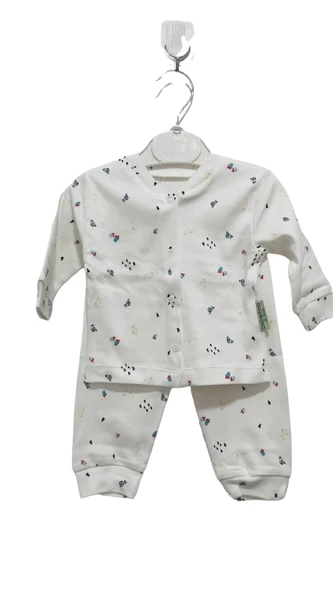uğurböceğiçocuk Pupil Çocuk Pijama Takım Önü Çıtçıtlı Desenli Aylık - 10