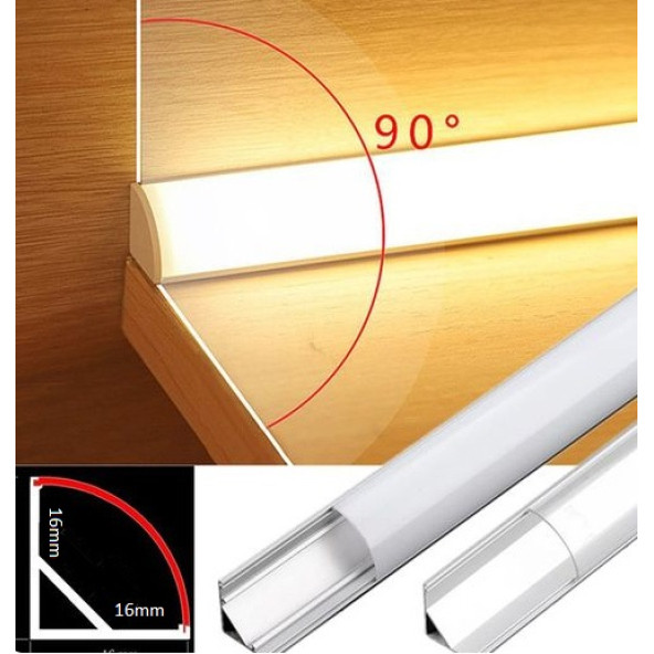 Ledesis Mutfak Dolabı Ve Tezgah Altı Köşe Difüzörlü Köşe Bar Led 24v 6500k 50cm - Resim 4