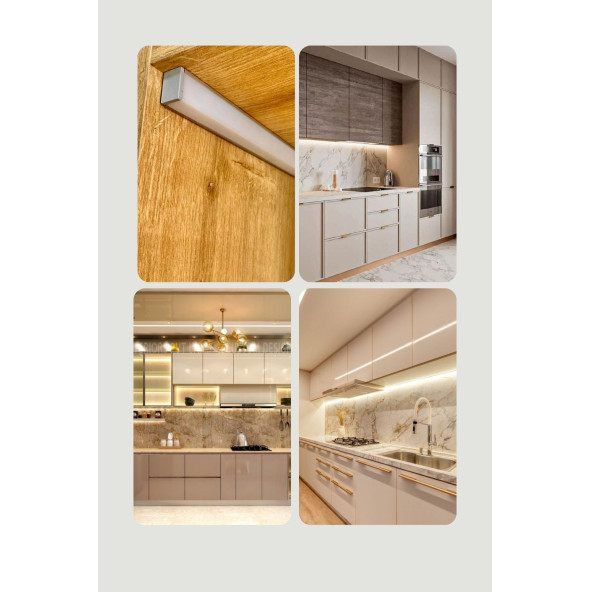 Ledesis Mutfak Dolabı ve Tezgah Altı Köşe Difüzörlü Köşe Bar LED 24V 2700K 50CM - Resim 4