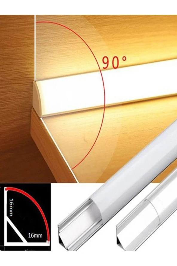 Ledesis Mutfak Dolabı ve Tezgah Altı Bombe Difüzörlü Köşe Bar LED 24V 6500K 100cm - Resim 2