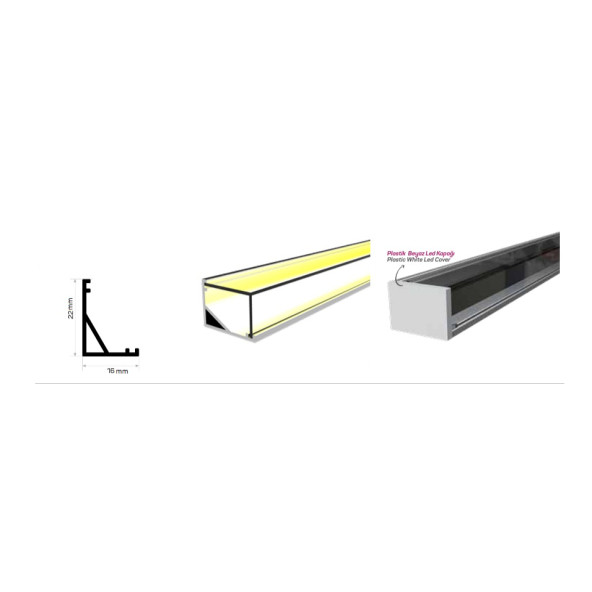 Mutfak Dolabı ve Tezgah Altı Köşe Difüzörlü Köşe Bar LED 12V 2700K 150CM - 4