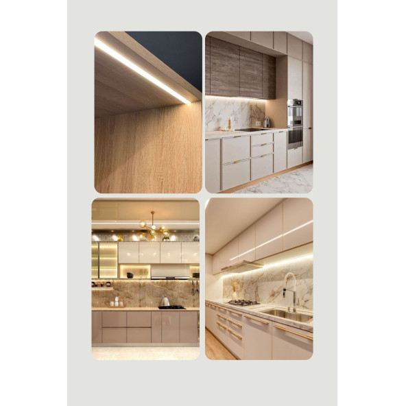 Ledesis Mutfak Dolabı ve Tezgah Üstü Sıva Üstü  LED Bar 24V 6500K 200 cm - 5