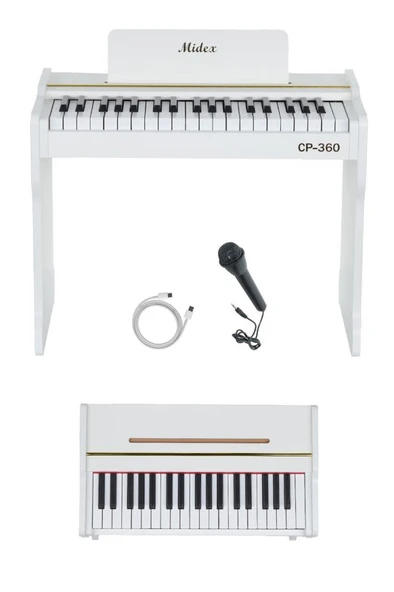 Midex CP-360WH Ahşap Çocuk Piyanosu Pilli 37 Tuşlu Gerçek Piyano Tuşları - Resim 2
