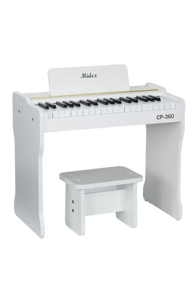 Midex CP-360WH Ahşap Çocuk Piyanosu Pilli 37 Tuşlu Gerçek Piyano Tuşları ürün görseli