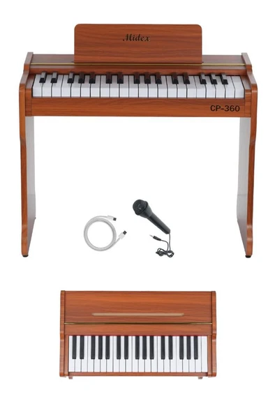 Midex CP-360OR Ahşap Çocuk Piyanosu Pilli 37 Tuşlu Gerçek Piyano Tuşları - Resim 2