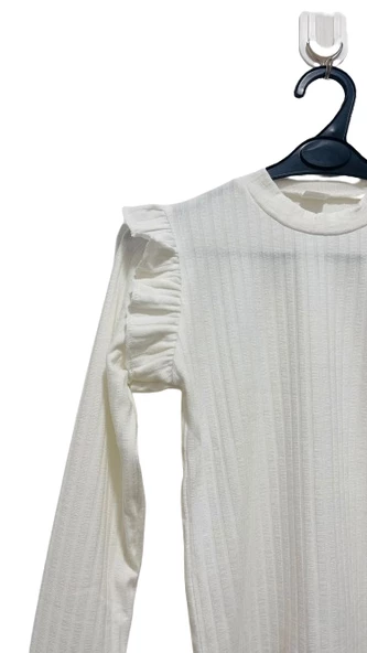 uğurböceğiçocuk Fırfır Omuz Fırfır Kol Detaylı Kız Çocuk Badi - 3