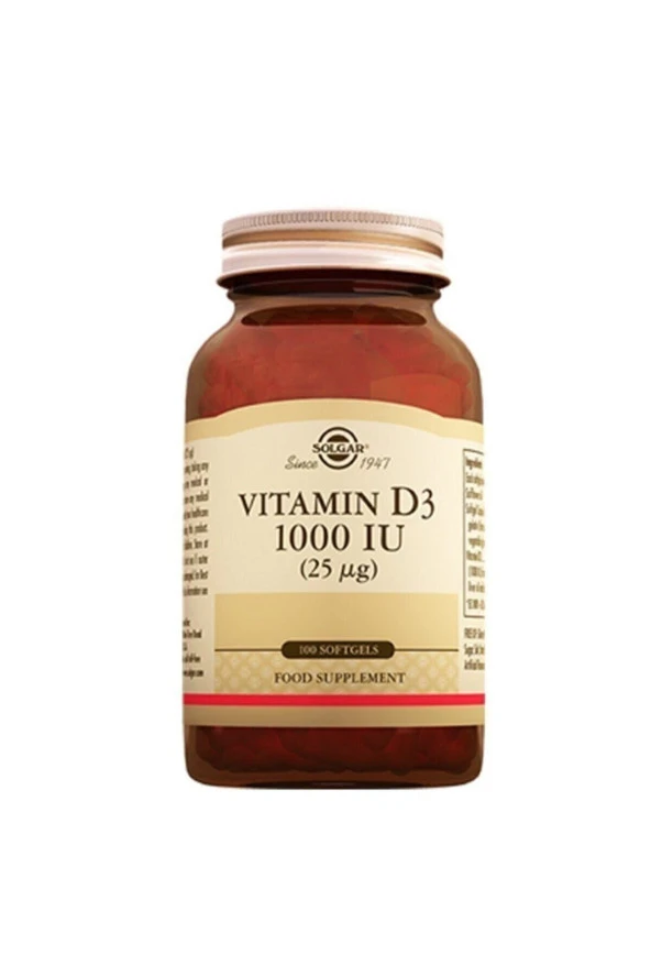 Solgar Vitamin D3 1000 Iu 100 Kapsül