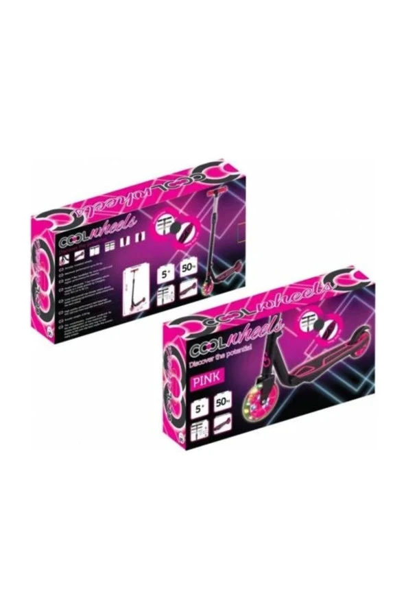 Cool Wheels Yüksekliği Ayarlanabilir Işıklı Scooter Pembe +5 Yaş - 2