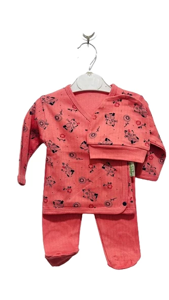 uğurböceğiçocuk Desenli Kuruvaze Alt Üst Bebek Takım - 3