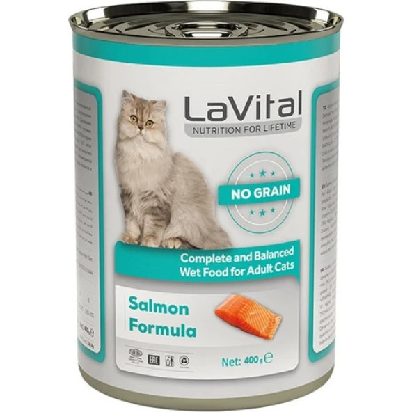 LaVital Somonlu Yetişkin Yaş Kedi Maması 400 gr