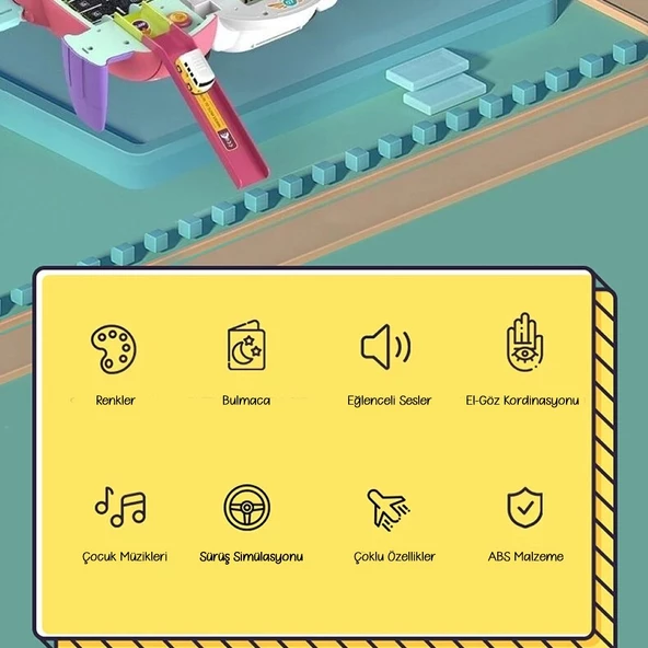 Minio Baby - Sesli Işıklı Uçak Simülasyon Oyuncak - Eğitici Oyuncak - Pilot Olacak Çocuk - 8