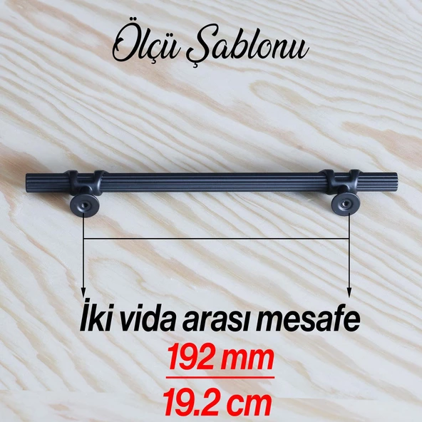 Emir 192 mm Siyah Metal Kulp Mobilya Mutfak Çekmece Dolabı Dolap Kulpu Kapak Kulpları Kulbu - 7