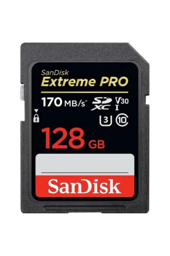 SanDisk Extreme Pro 128GB 170Mb/s V30 UHS-I U3 SDSDXXY-128G-GN4IN SDXC Hafıza Kartı-OUTLET