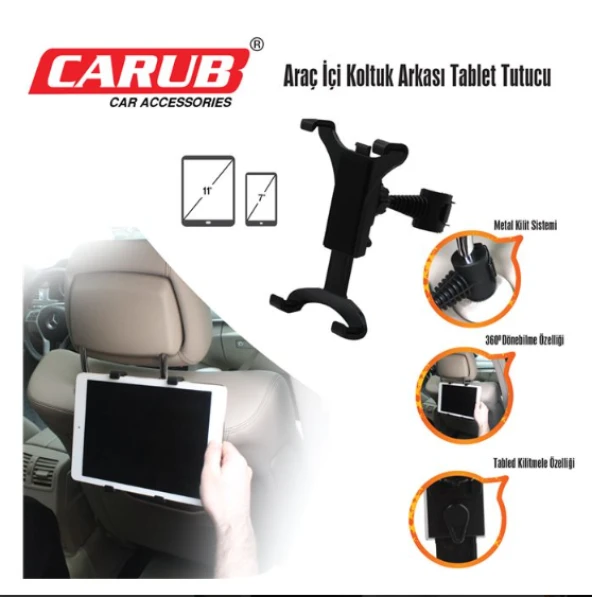 CARUB ARAÇ İÇİ KOLTUK ARKASI TABLET VE TELEFON TUTUCU