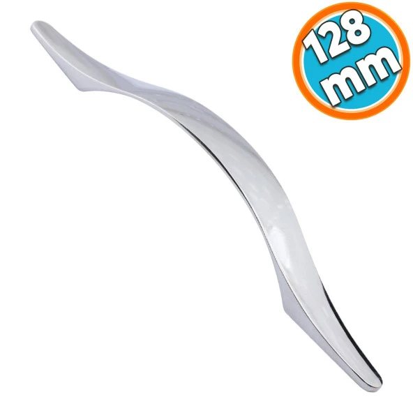 Mobilya Mutfak Dolabı Çekmece Dolap Kapak Kulpu Kulbu Krom Metal Kulp128 mm ürün görseli
