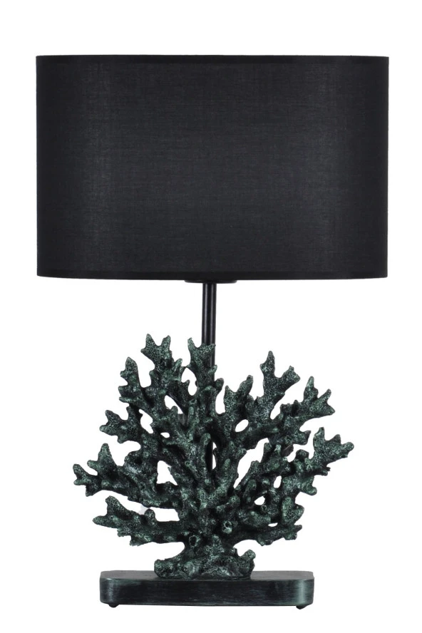 qdec Modern Dizayn Mercan Abajur Yeşil Siyah - Resim 2