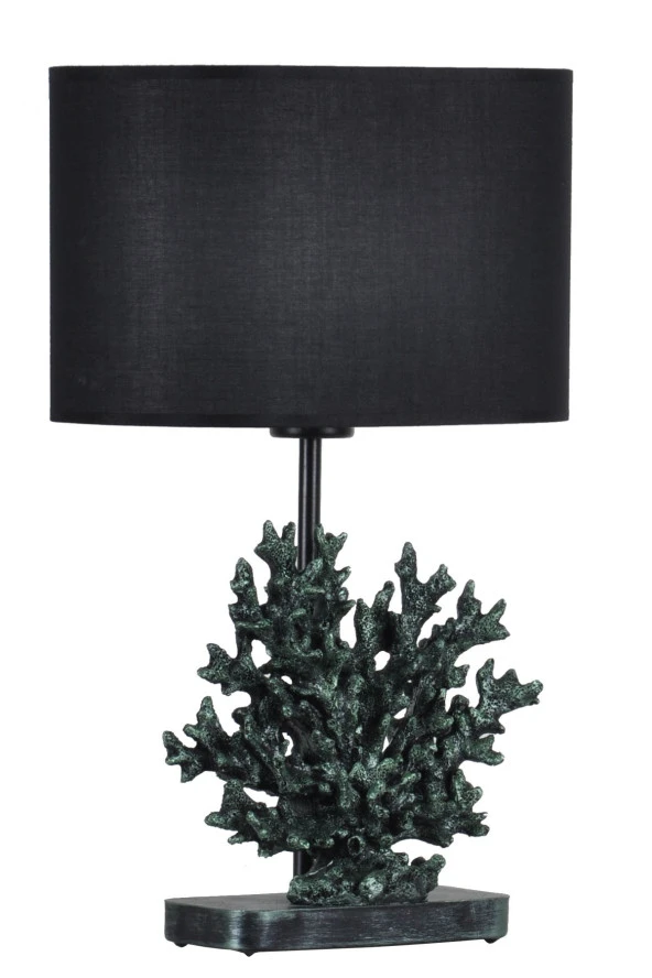 qdec Modern Dizayn Mercan Abajur Yeşil Siyah - Resim 3