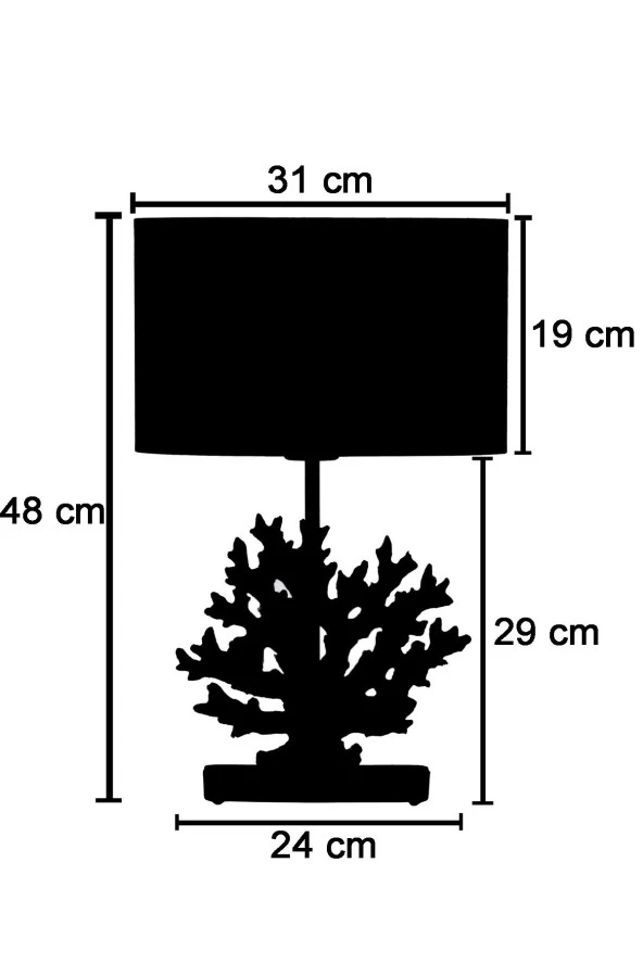 qdec Modern Dizayn Mercan Abajur Yeşil Siyah - Resim 5