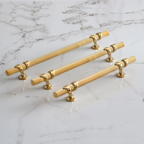 Emir 128 mm Gold Altın Metal Kulp Çekmece Mobilya Mutfak Dolabı Dolap Kapak Kulpları Kulbu Kulpu - Resim 6