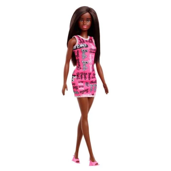 Barbie Şık Barbie Pembe Elbiseli T7439 HRH08
